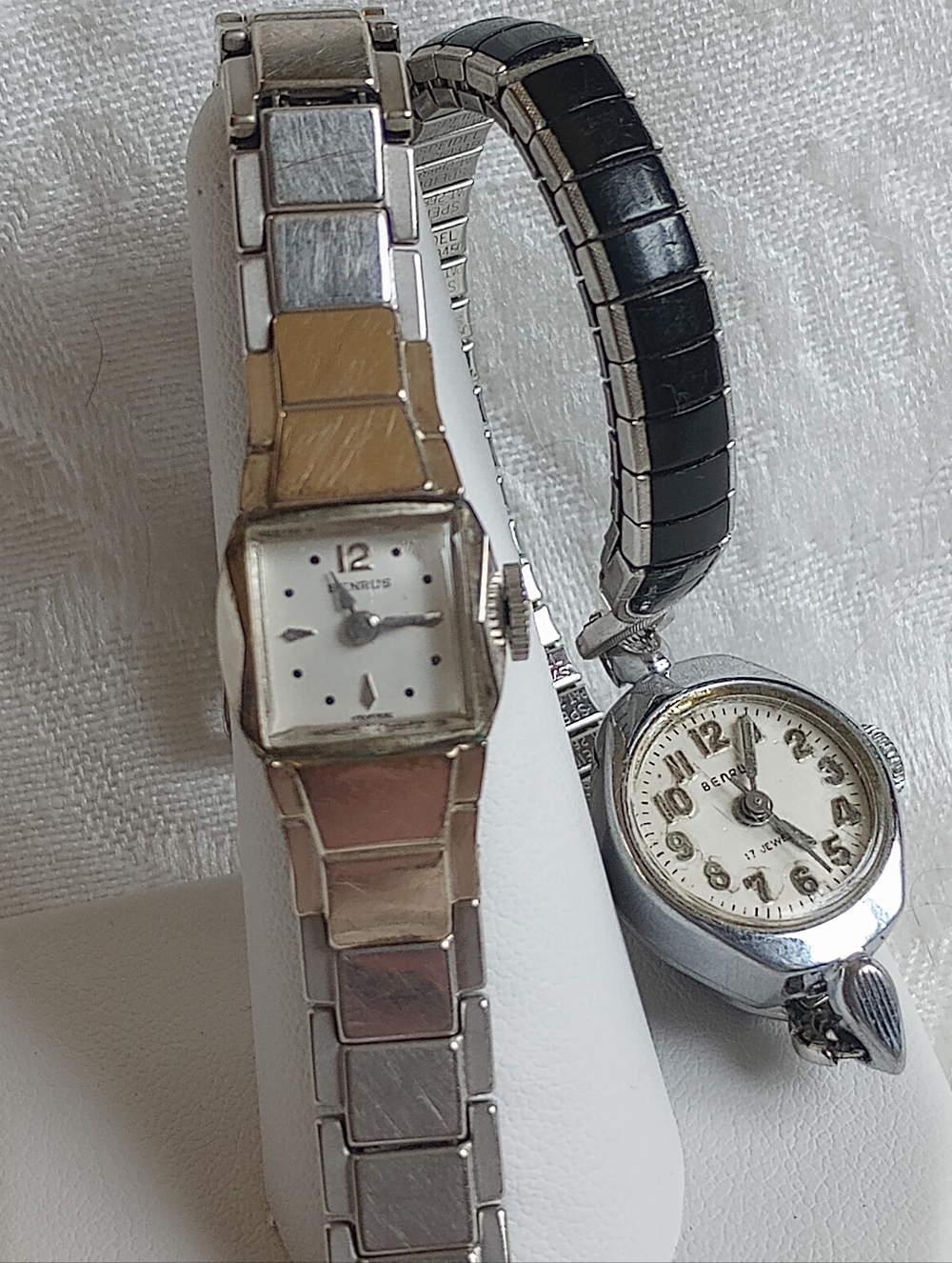 Belrus Ladies Vintage Art Deco Watch Lot 10k White GF Spidel Bracelet No Battery